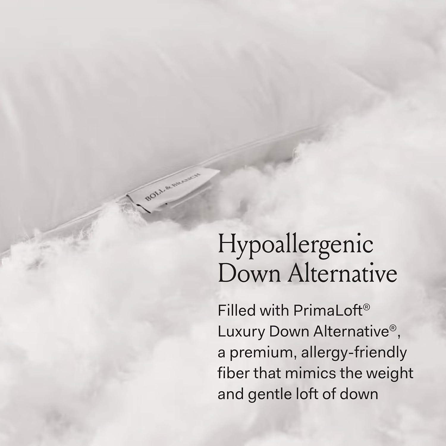 imageBOLL ampamp BRANCH Down Alternative Pillow Soft Standard Cooling Shell Hypoallergenic Primaloft Luxury Down Alternative Fill Superior SupportStandard Firm Density