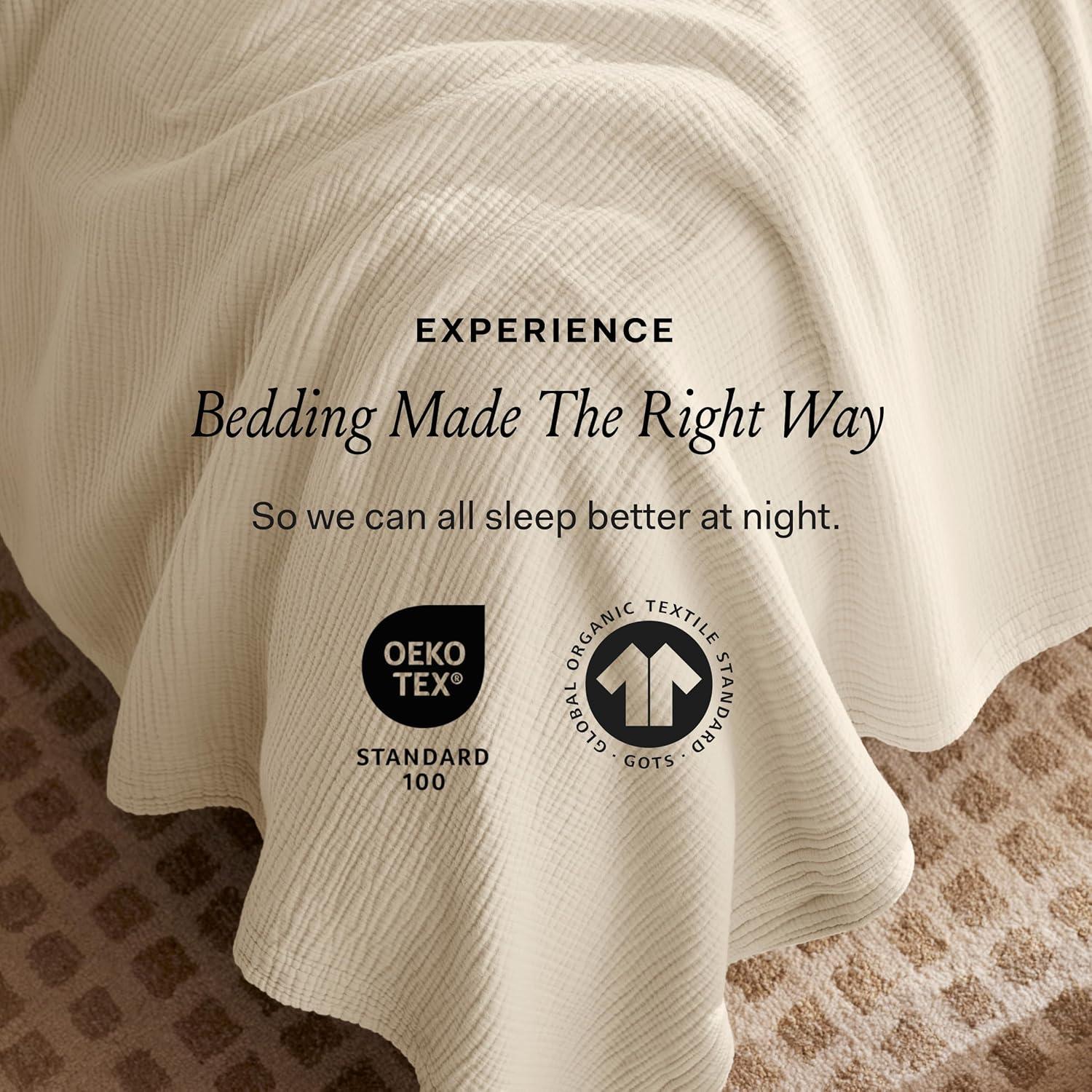 imageBOLL ampamp BRANCH Dream Bed Blanket FullQueen Sageleaf Luxury 100 Organic Cotton Soft Lightweight and Breathable CloudLike TouchSageleaf