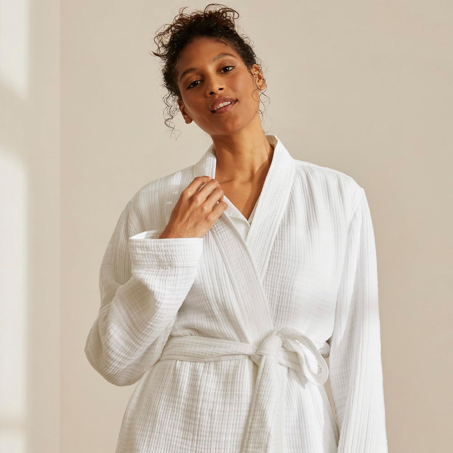 imageBOLL ampamp BRANCH Dream Robe 100 Organic Cotton Ultra Soft Lightweight Breathable and Pre Shrunk UnisexWhite