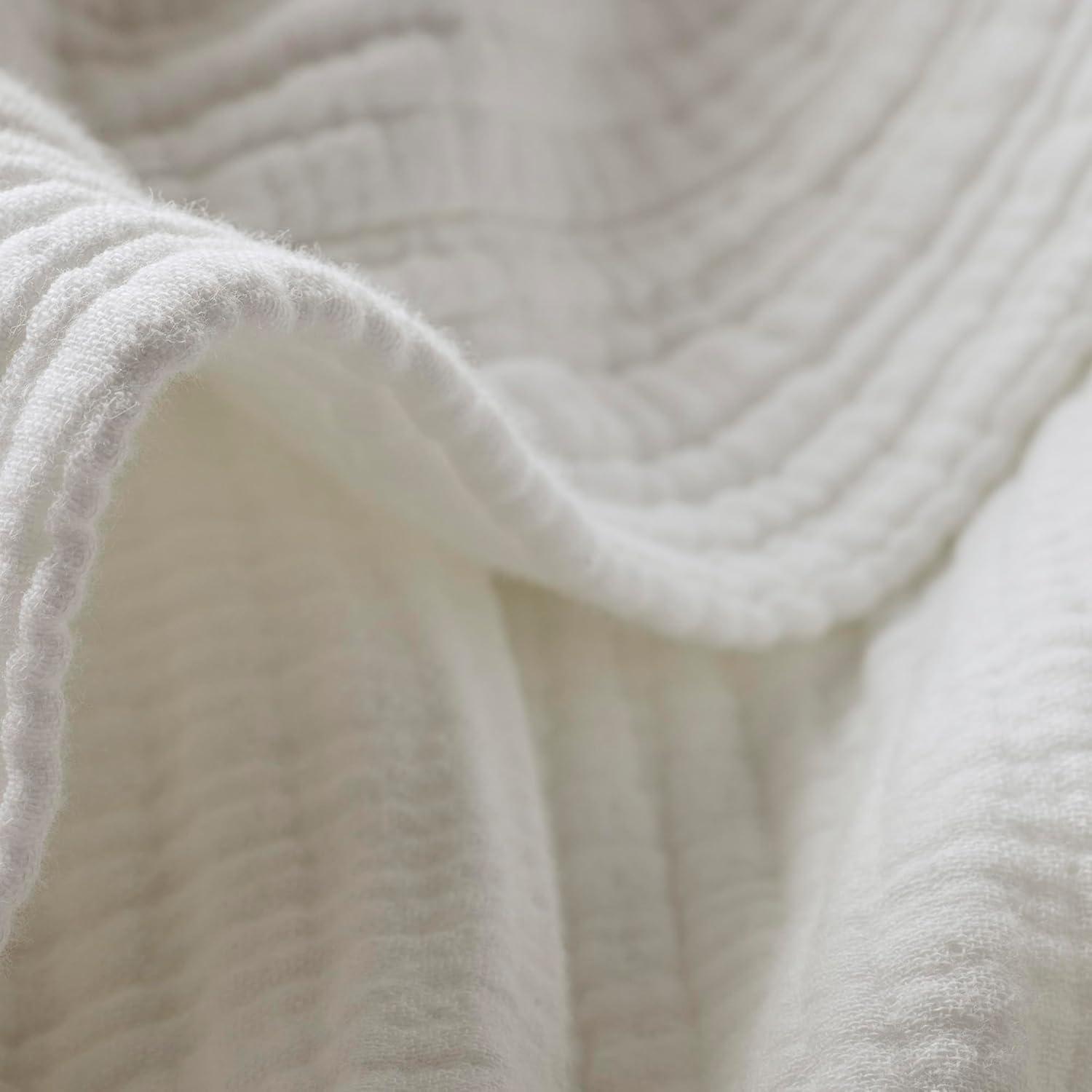 imageBOLL ampamp BRANCH Dream Throw Blanket One Size White Luxury 100 Organic Cotton Soft Lightweight and Breathable CloudLike Touch 50x70 InchesWhite