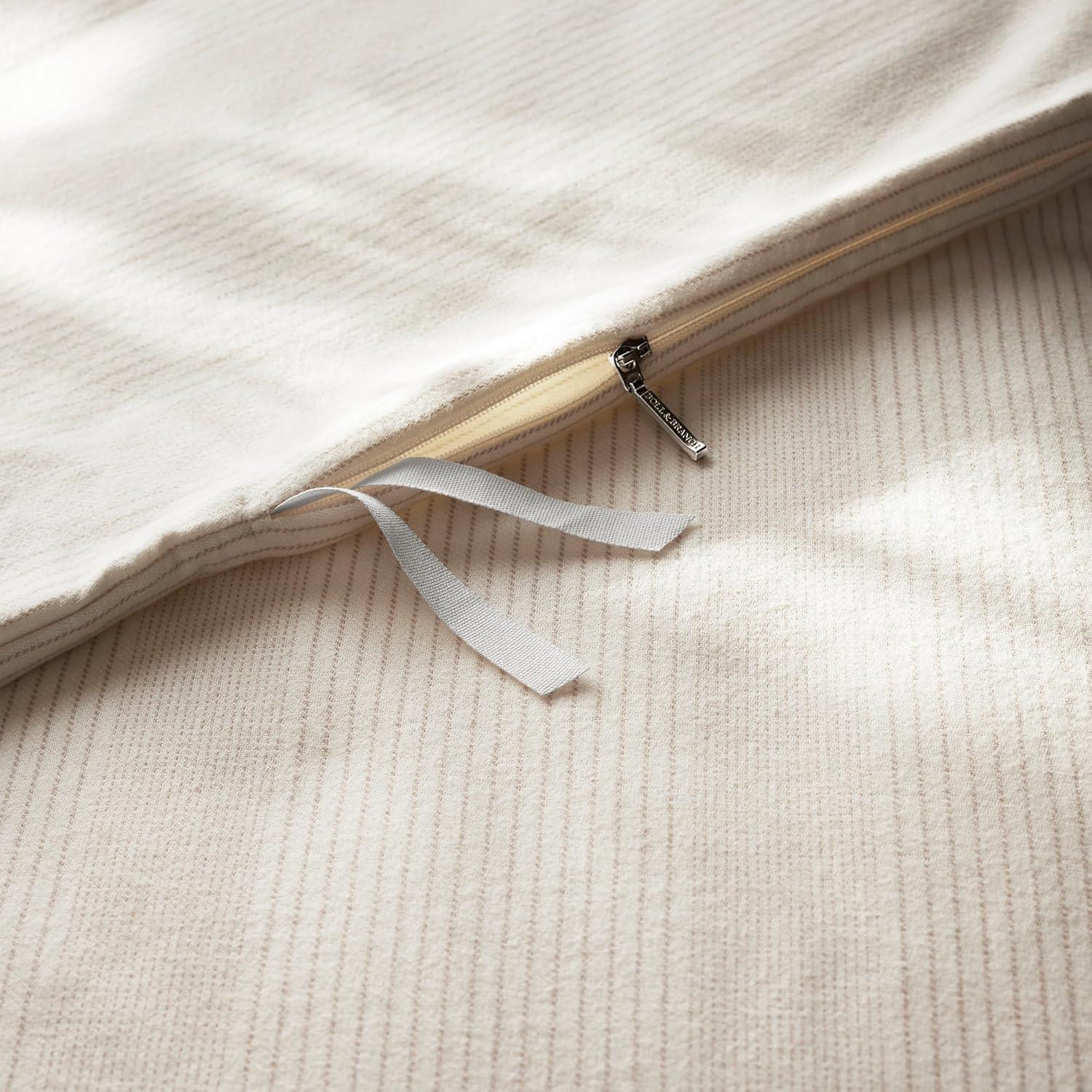 imageBOLL ampamp BRANCH Flannel Duvet Set KingCal King White Luxury 100 Organic Cotton 1 Duvet Cover 2 Shams Velvety Soft Warm ampamp Breathable WeaveCreamOak