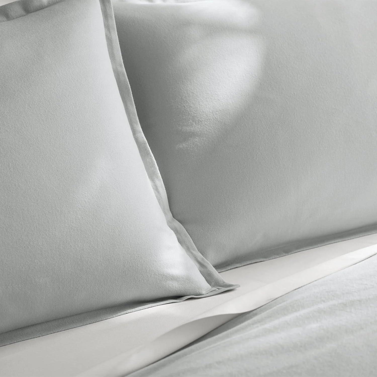 imageBOLL ampamp BRANCH Flannel Duvet Set KingCal King White Luxury 100 Organic Cotton 1 Duvet Cover 2 Shams Velvety Soft Warm ampamp Breathable WeaveShore