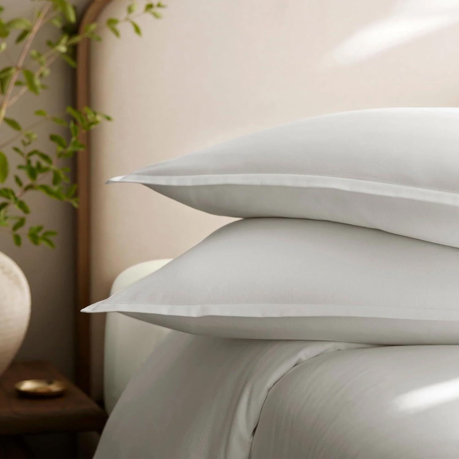 imageBOLL ampamp BRANCH Flannel Duvet Set KingCal King White Luxury 100 Organic Cotton 1 Duvet Cover 2 Shams Velvety Soft Warm ampamp Breathable WeaveWhite