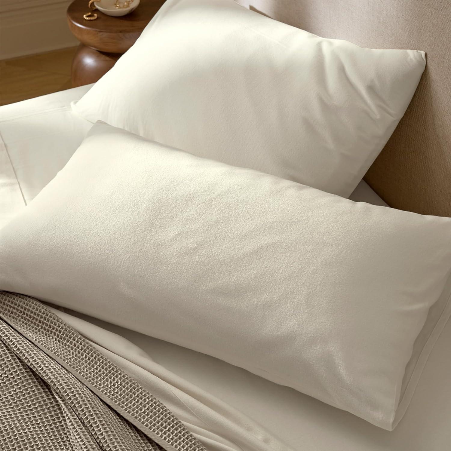 imageBOLL ampamp BRANCH Flannel Sheet Set King Shore Luxury 100 Organic Cotton Includes 1 Flat 1 Fitted 2 King Pillowcases Velvety Soft Warm ampamp BreathableCream