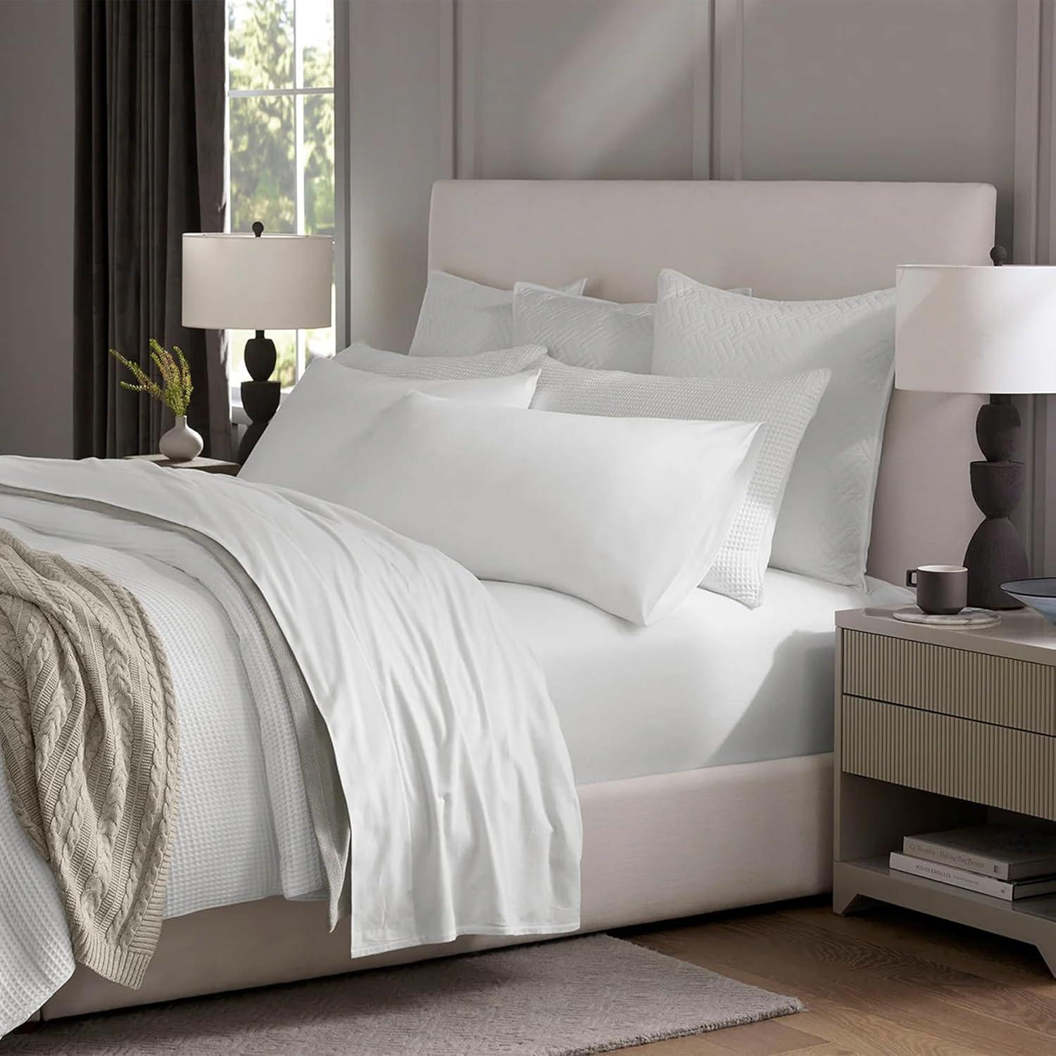 imageBOLL ampamp BRANCH Flannel Sheet Set King Shore Luxury 100 Organic Cotton Includes 1 Flat 1 Fitted 2 King Pillowcases Velvety Soft Warm ampamp BreathableWhite