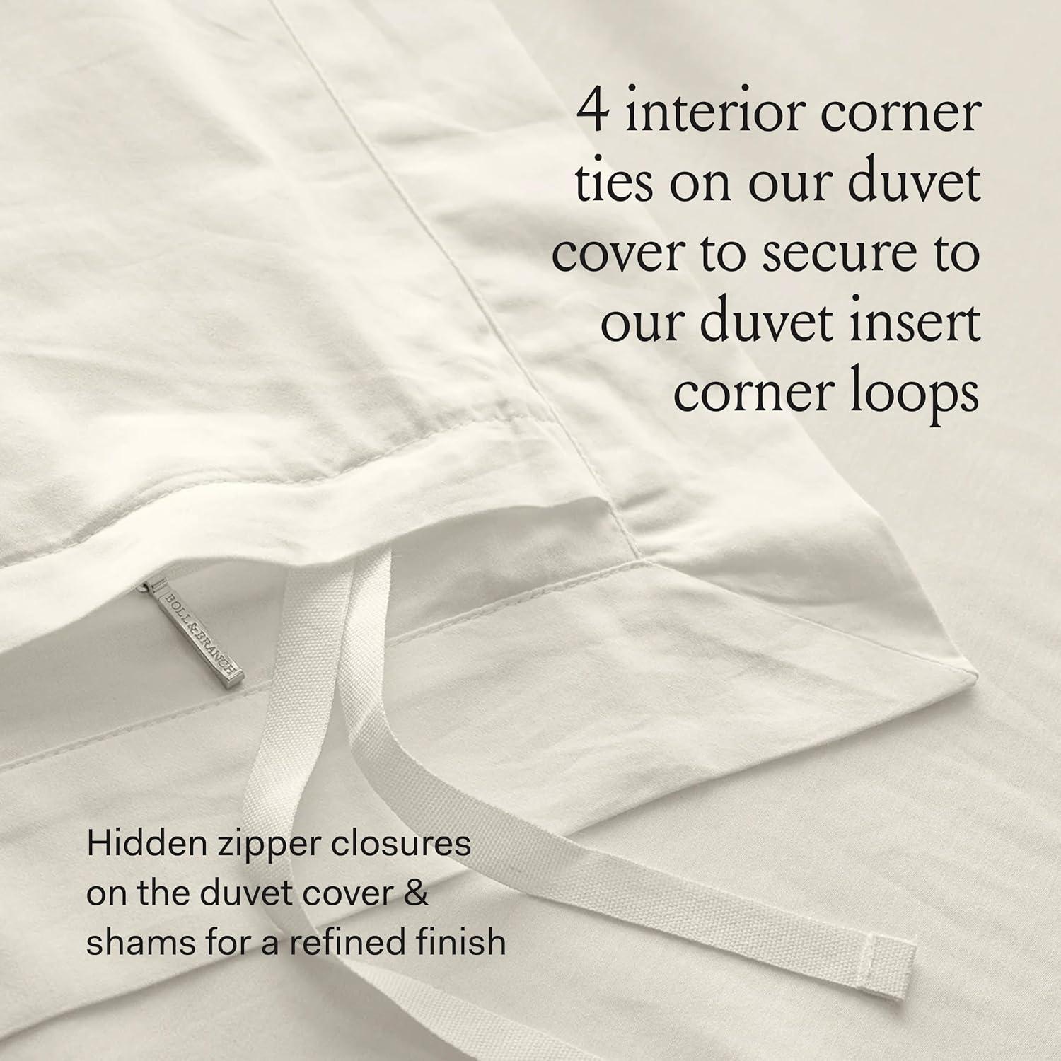 imageBOLL ampamp BRANCH Percale Hemmed Duvet Set KingCal King Pewter Luxury 100 Organic Cotton 1 Duvet Cover 2 Shams Crisp Naturally Cooling WeavePewter