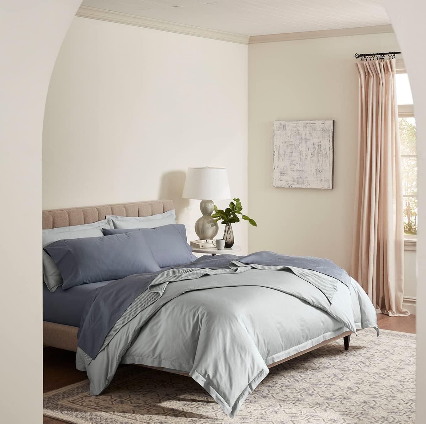 imageBOLL ampamp BRANCH Percale Hemmed Sheet Set Cooling Breathable Bed Sheets for Hot Sleepers King Pewter Luxury 100 Organic Cotton 1 Flat 1 Fitted 2 PillowcasesMineral