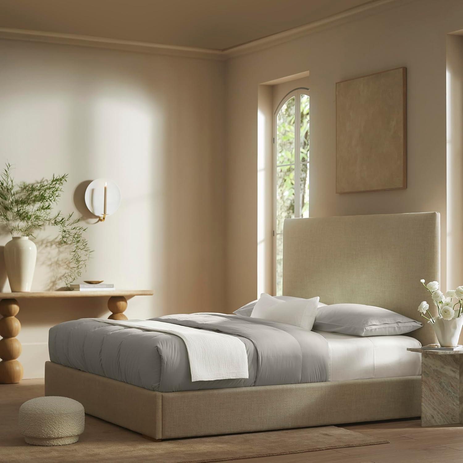 imageBOLL ampamp BRANCH Percale Quilted Down Comforter KingCal King Cream Duvet Insert and Cover in One Layer 100 Luxury Organic Cotton Ethically Sourced TripleWashed Down 1 ComforterPewter