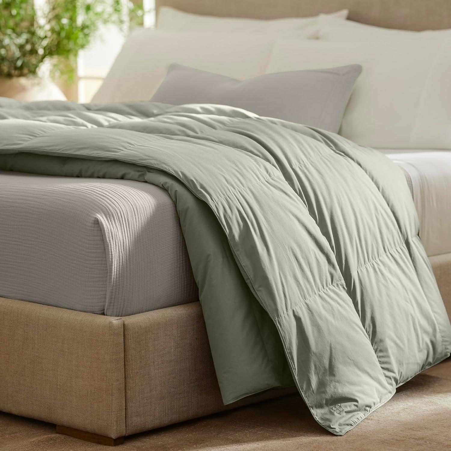 imageBOLL ampamp BRANCH Percale Quilted Down Comforter KingCal King Cream Duvet Insert and Cover in One Layer 100 Luxury Organic Cotton Ethically Sourced TripleWashed Down 1 ComforterSageleaf