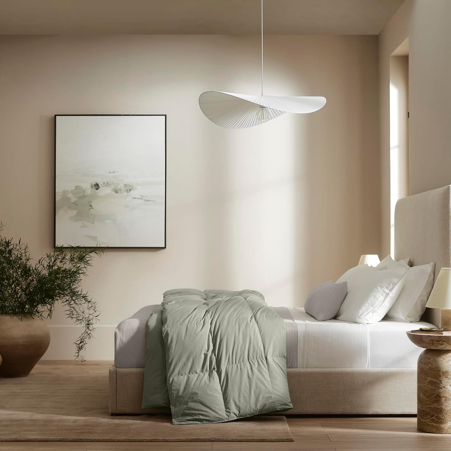 imageBOLL ampamp BRANCH Percale Quilted Down Comforter KingCal King Cream Duvet Insert and Cover in One Layer 100 Luxury Organic Cotton Ethically Sourced TripleWashed Down 1 ComforterSageleaf