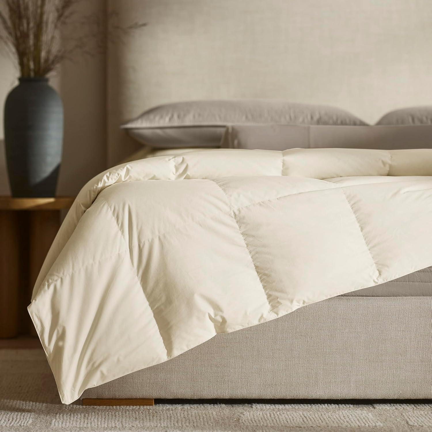 imageBOLL ampamp BRANCH Percale Quilted Down Comforter KingCal King Cream Duvet Insert and Cover in One Layer 100 Luxury Organic Cotton Ethically Sourced TripleWashed Down 1 ComforterCream