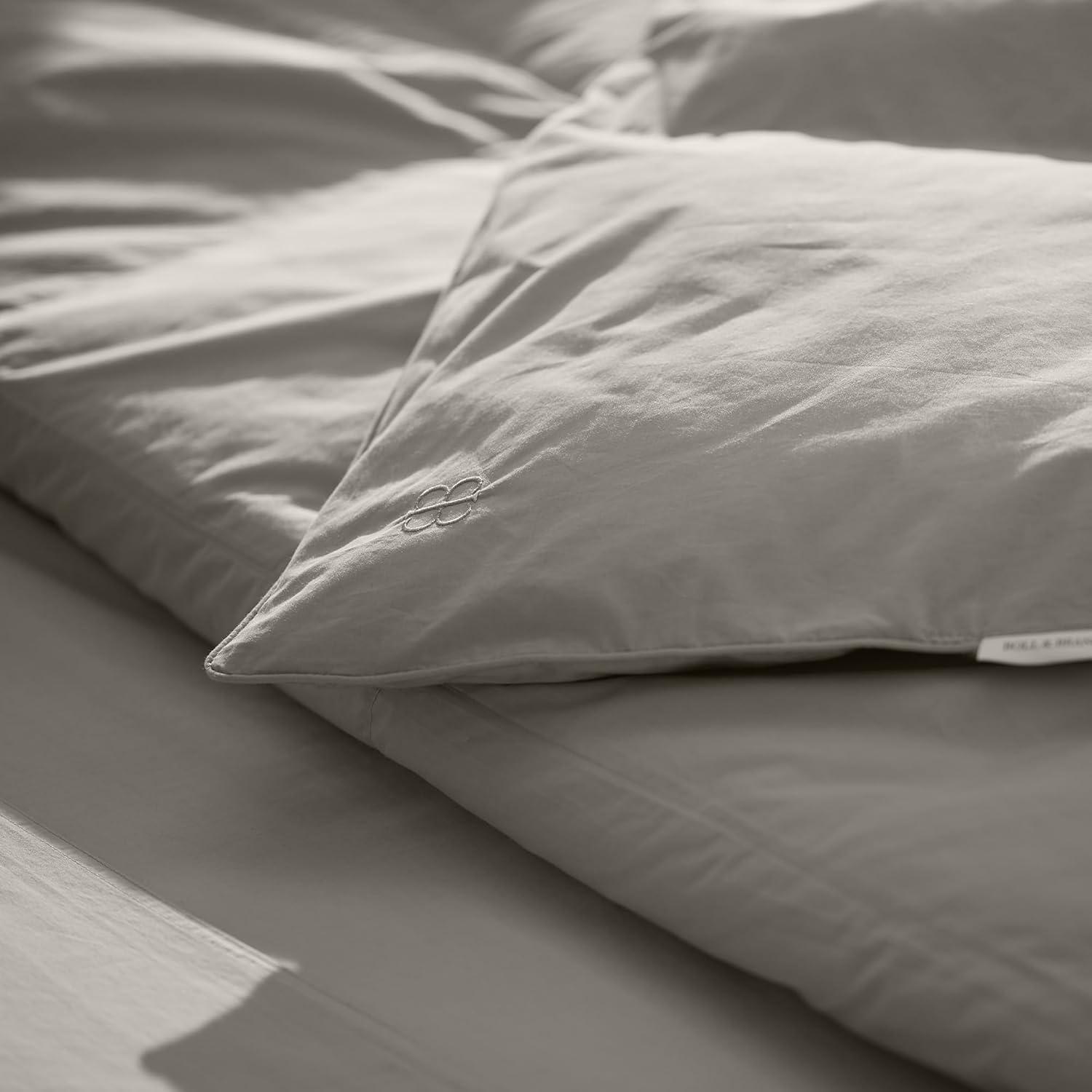 imageBOLL ampamp BRANCH Percale Quilted Down Comforter KingCal King Cream Duvet Insert and Cover in One Layer 100 Luxury Organic Cotton Ethically Sourced TripleWashed Down 1 ComforterPewter