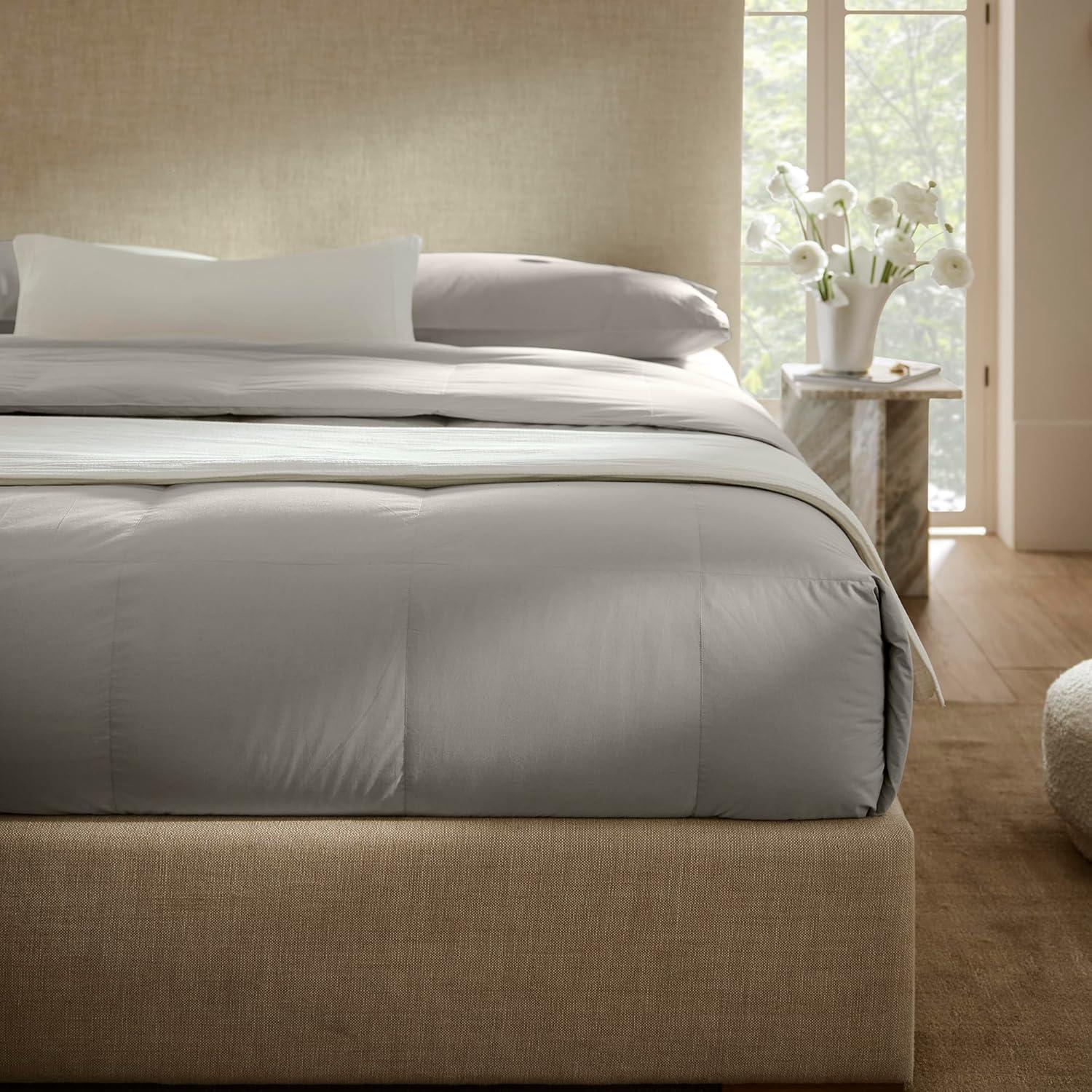 imageBOLL ampamp BRANCH Percale Quilted Down Comforter KingCal King Cream Duvet Insert and Cover in One Layer 100 Luxury Organic Cotton Ethically Sourced TripleWashed Down 1 ComforterPewter