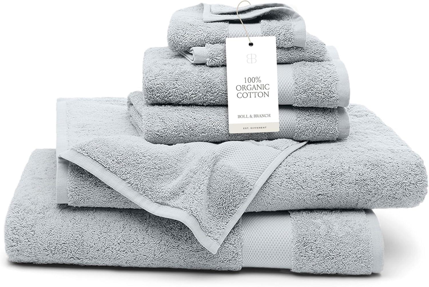 imageBOLL ampamp BRANCH Plush Bath Towel Set Shore 6 Piece Includes 2 Bath Towels 2 Hand Towels ampamp 2 Washcloths 100 Organic Cotton Ultra Soft ampamp Luxurious Quick AbsorbingShore