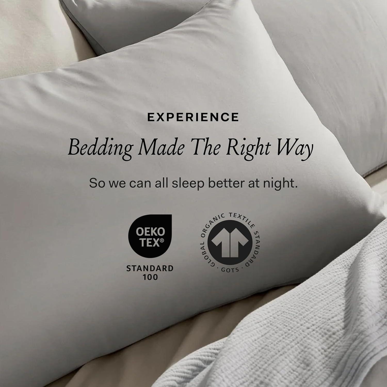 imageBOLL ampamp BRANCH Signature Comforter Set KingCal King White Duvet Insert and Cover in One Layer Luxury Organic Cotton Down Alternative Hypoallergenic AllSeason 1 Comforter and 2 ShamsWhite