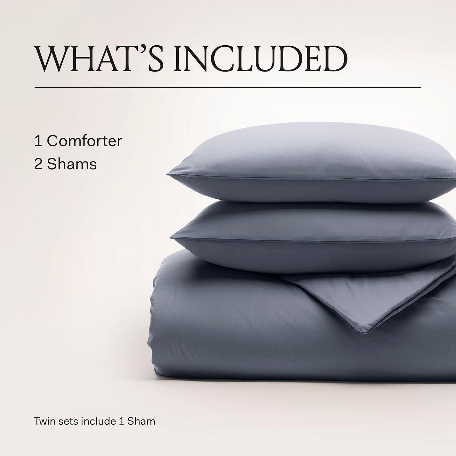 imageBOLL ampamp BRANCH Signature Comforter Set KingCal King White Duvet Insert and Cover in One Layer Luxury Organic Cotton Down Alternative Hypoallergenic AllSeason 1 Comforter and 2 ShamsMineral