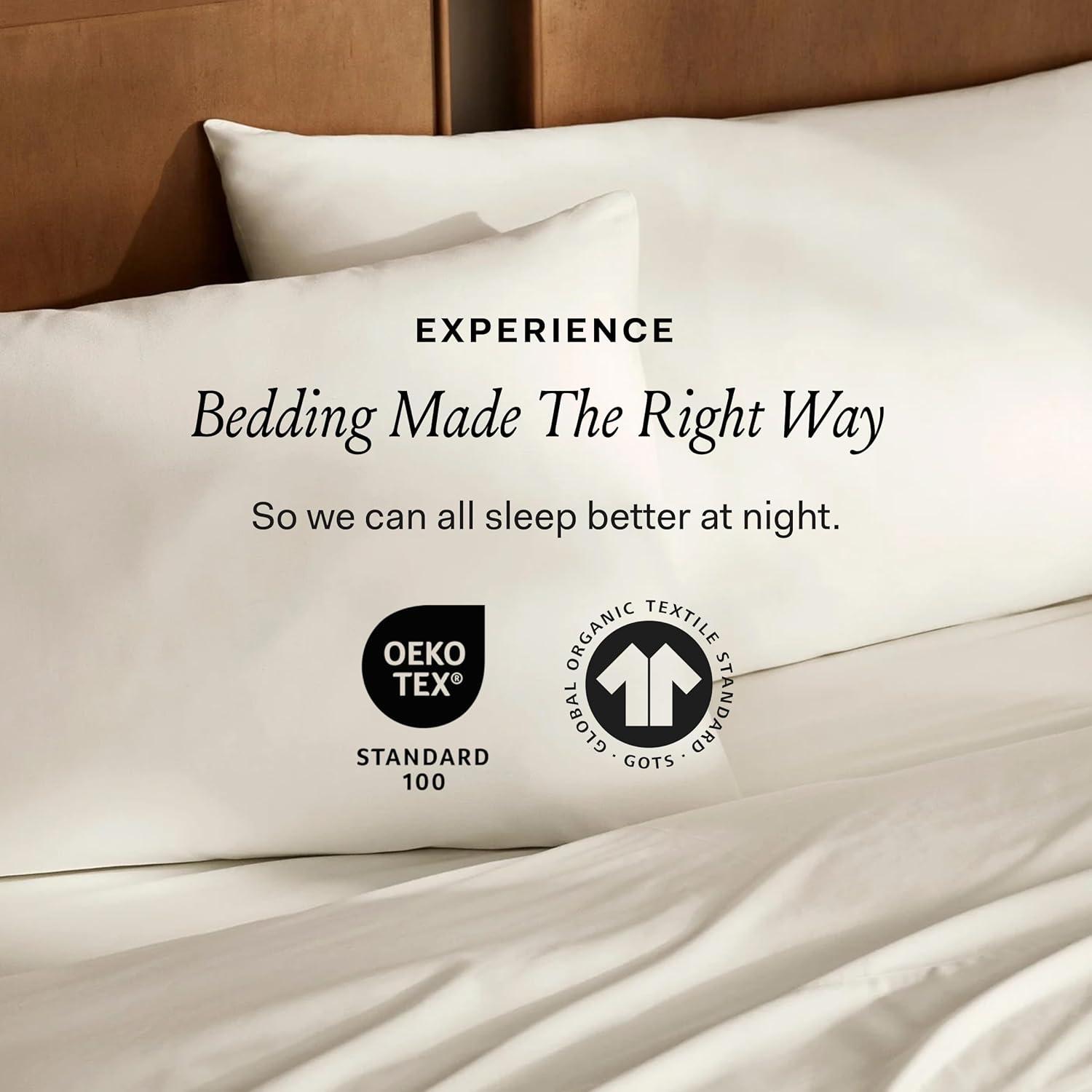 imageBOLL ampamp BRANCH Signature Hemmed Sheet Set Queen White Luxury 100 Organic Cotton Includes 1 Flat 1 Fitted 2 Pillowcases Buttery SoftJuniper