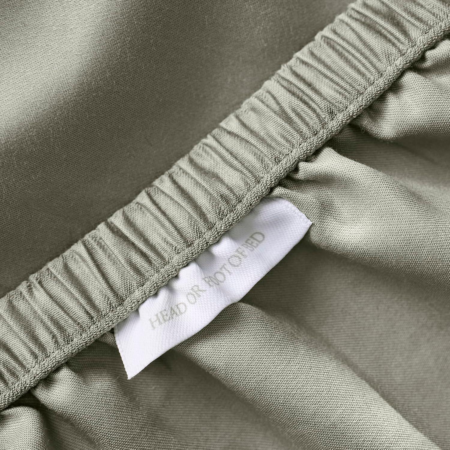 imageBOLL ampamp BRANCH Signature Hemmed Sheet Set Queen White Luxury 100 Organic Cotton Includes 1 Flat 1 Fitted 2 Pillowcases Buttery SoftSageleaf