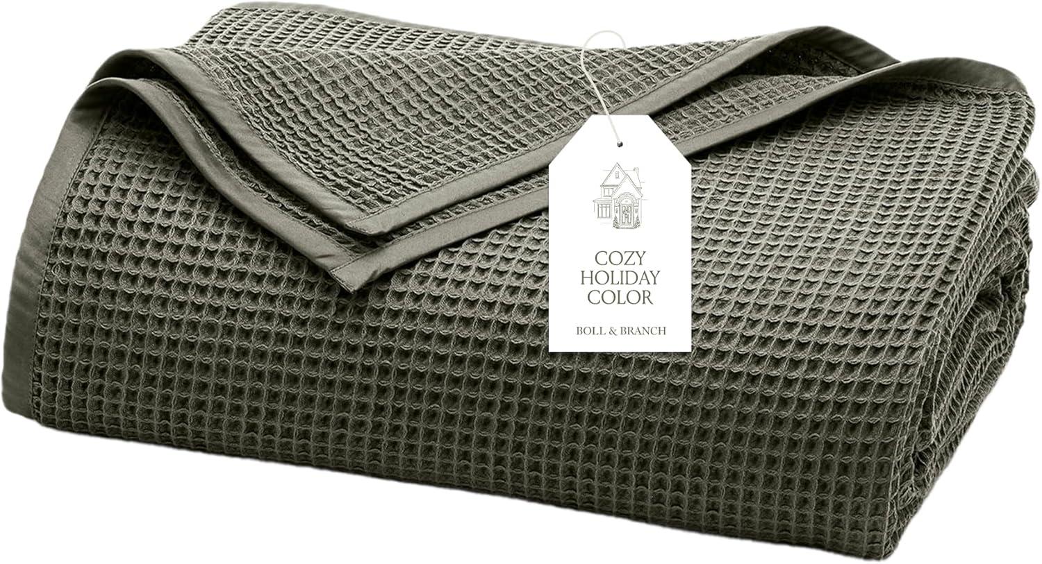 imageBOLL ampamp BRANCH Waffle and Signature Prime Exclusive Bundle 1 Sheet Set White Queen 1 Waffle Blanket Juniper FullQueen 100 Organic Luxury Cotton Brand