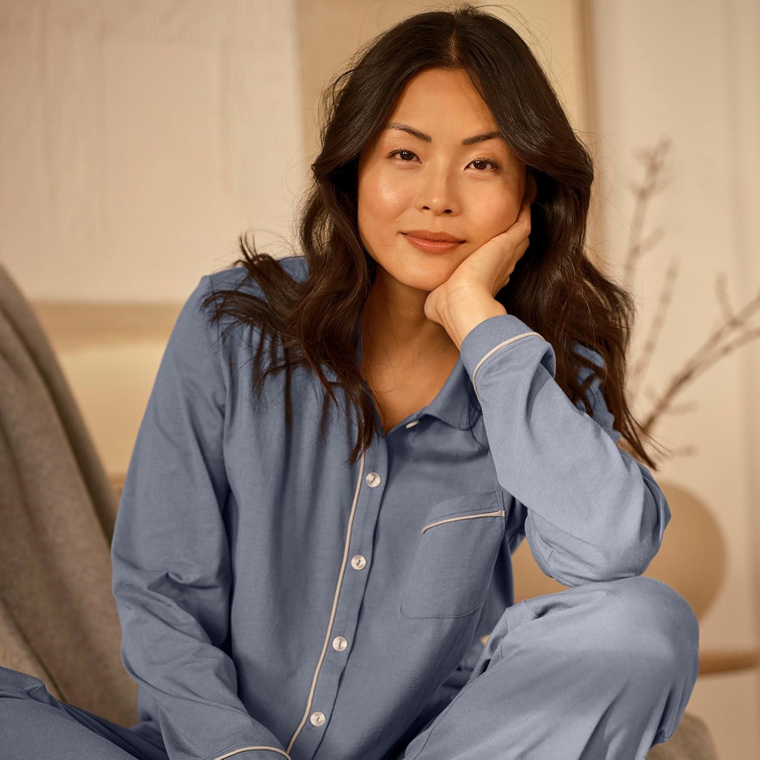 imageBOLL ampamp BRANCH Womens Soft Knit Long Sleeve ampamp Pants Pajama SetMineral