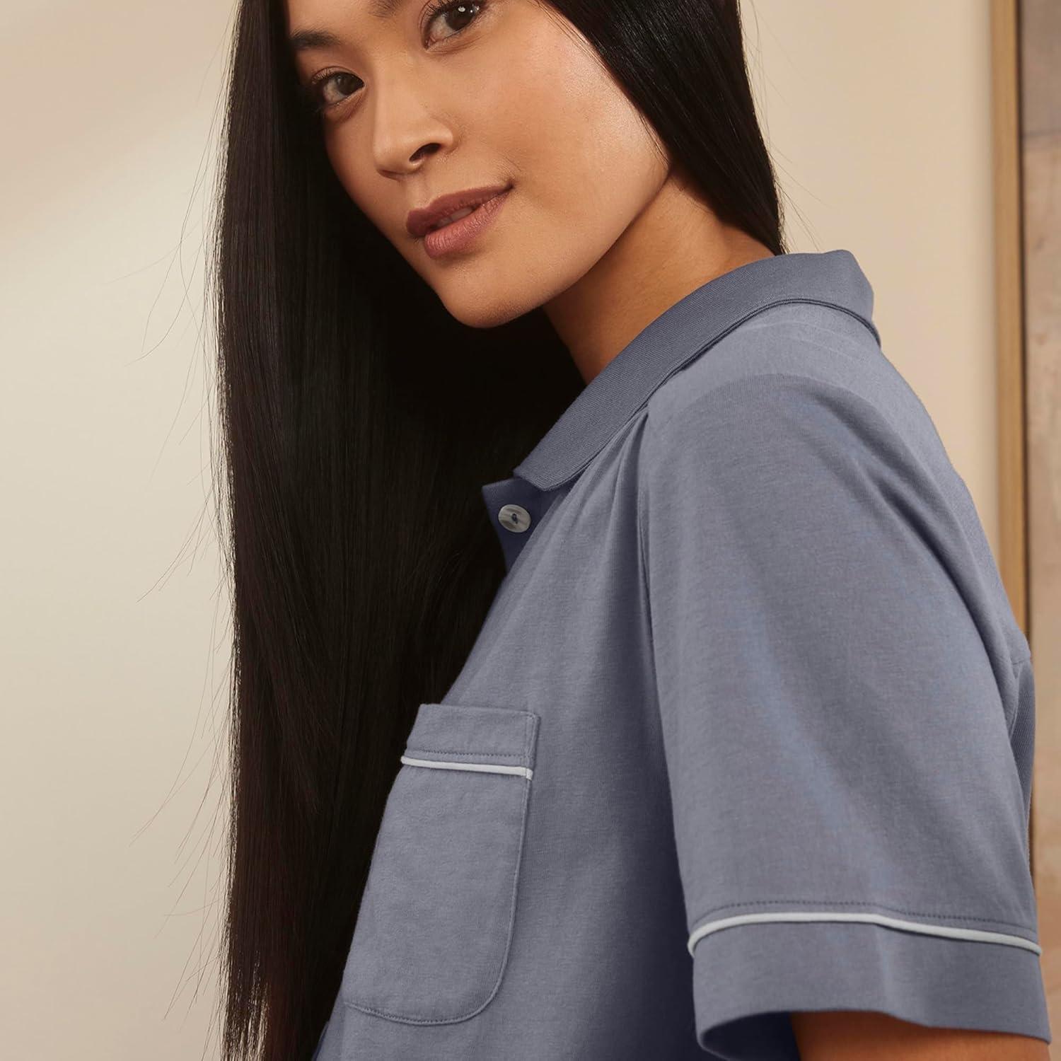 imageBOLL ampamp BRANCH Womens Soft Knit Short Sleeve ampamp Pants Pajama SetMineral