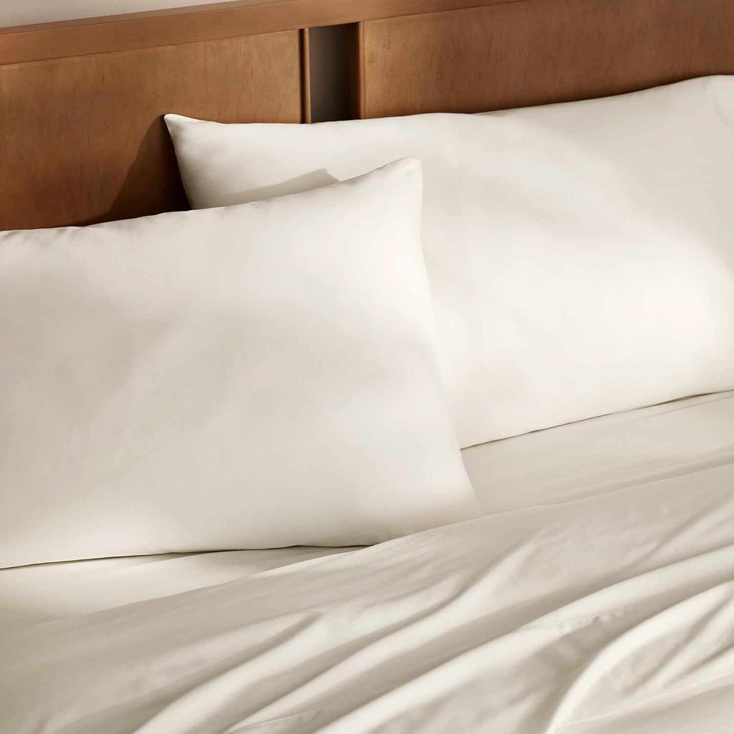 imageBoll ampamp Branch Signature Hemmed Fitted Sheet King White 100 Organic Cotton 1 Fitted Sheet OnlyCream