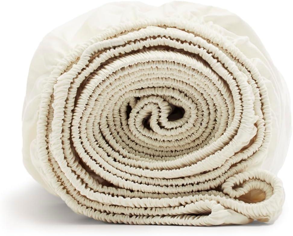 imageBoll ampamp Branch Signature Hemmed Fitted Sheet King White 100 Organic Cotton 1 Fitted Sheet OnlyMineral