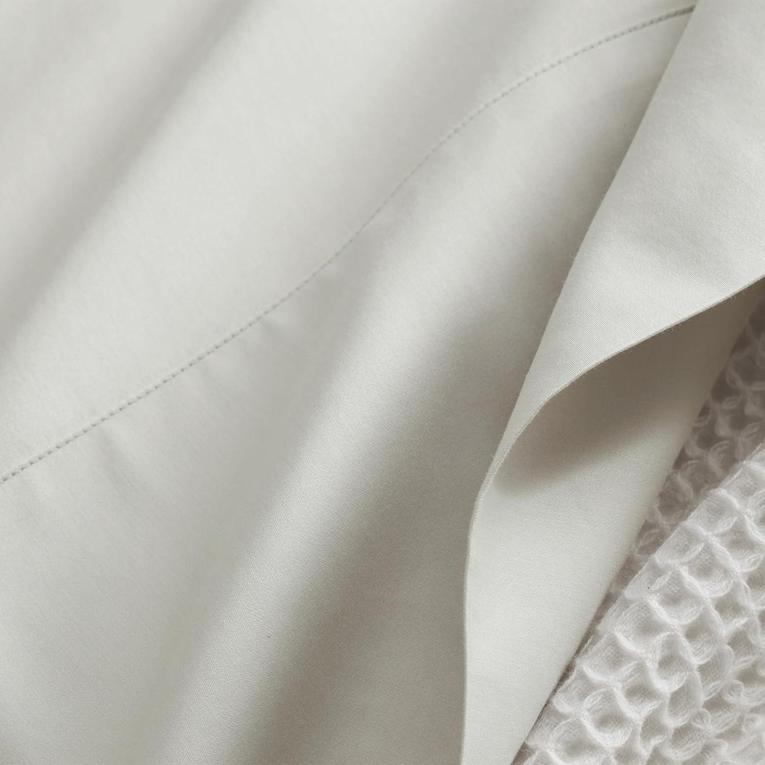 imageBoll ampamp Branch Signature Hemmed Fitted Sheet King White 100 Organic Cotton 1 Fitted Sheet OnlyMist