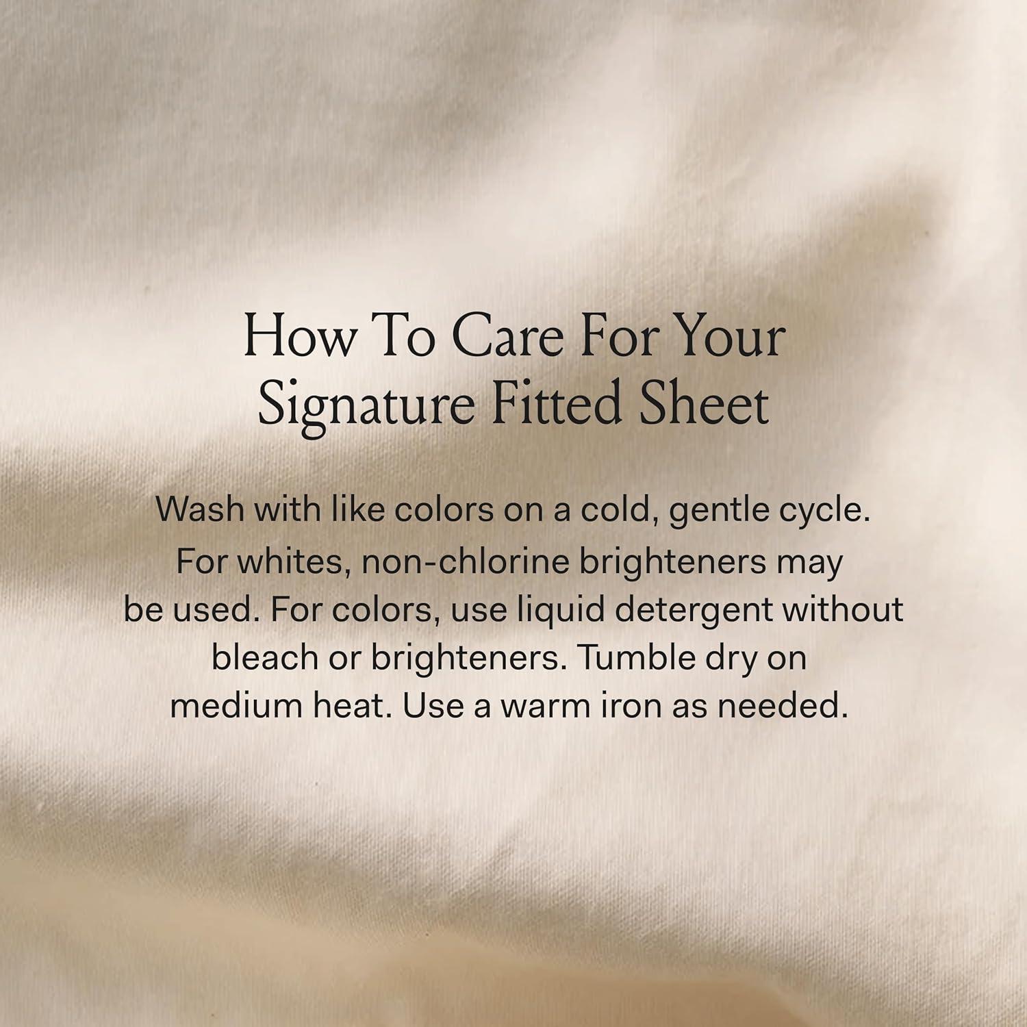 imageBoll ampamp Branch Signature Hemmed Fitted Sheet King White 100 Organic Cotton 1 Fitted Sheet OnlyMist