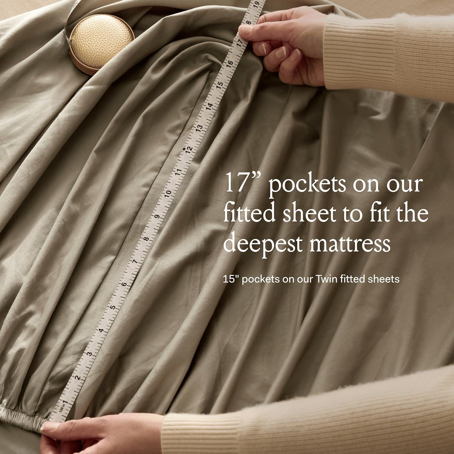 imageBoll ampamp Branch Signature Hemmed Fitted Sheet King White 100 Organic Cotton 1 Fitted Sheet OnlyMist