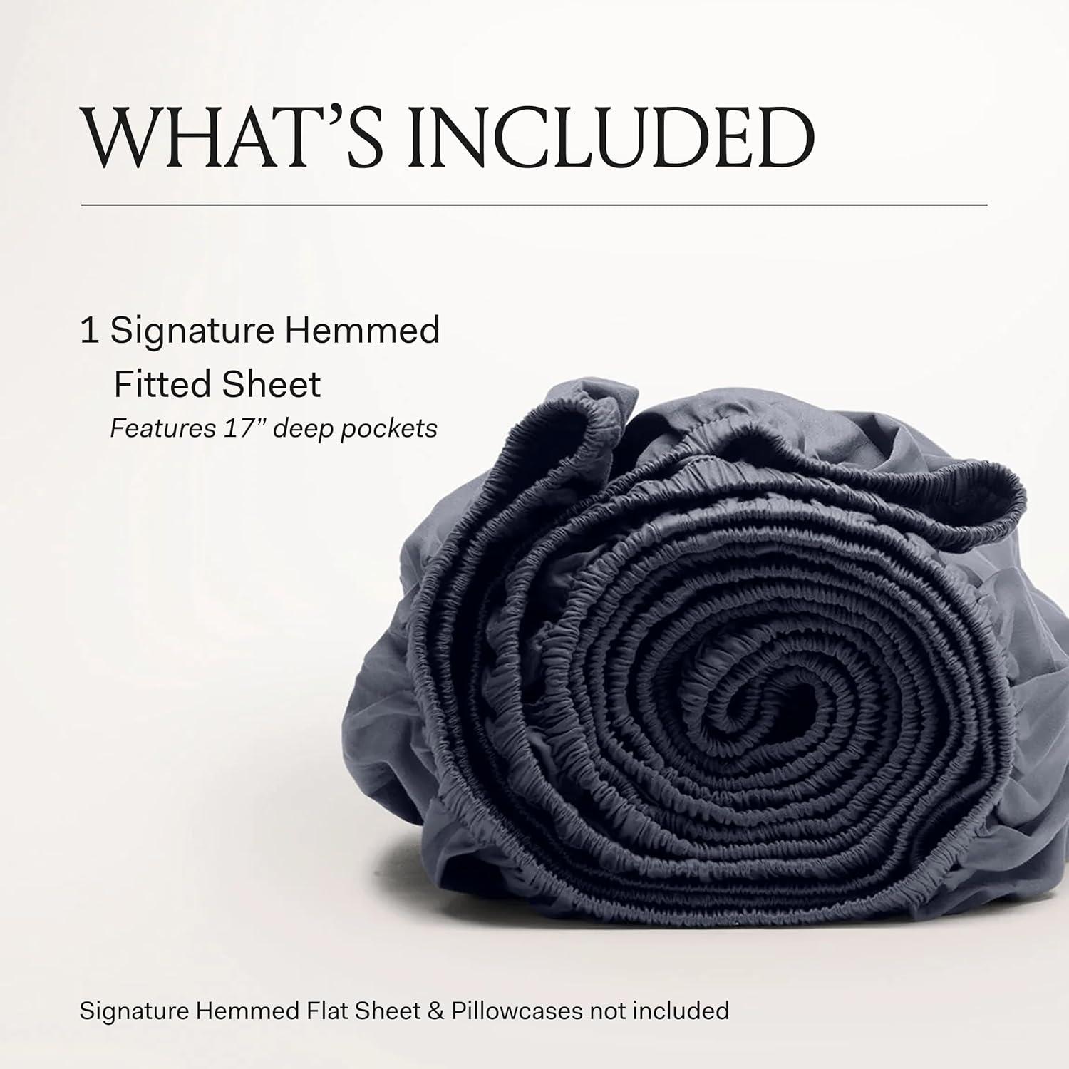 imageBoll ampamp Branch Signature Hemmed Fitted Sheet King White 100 Organic Cotton 1 Fitted Sheet OnlySageleaf