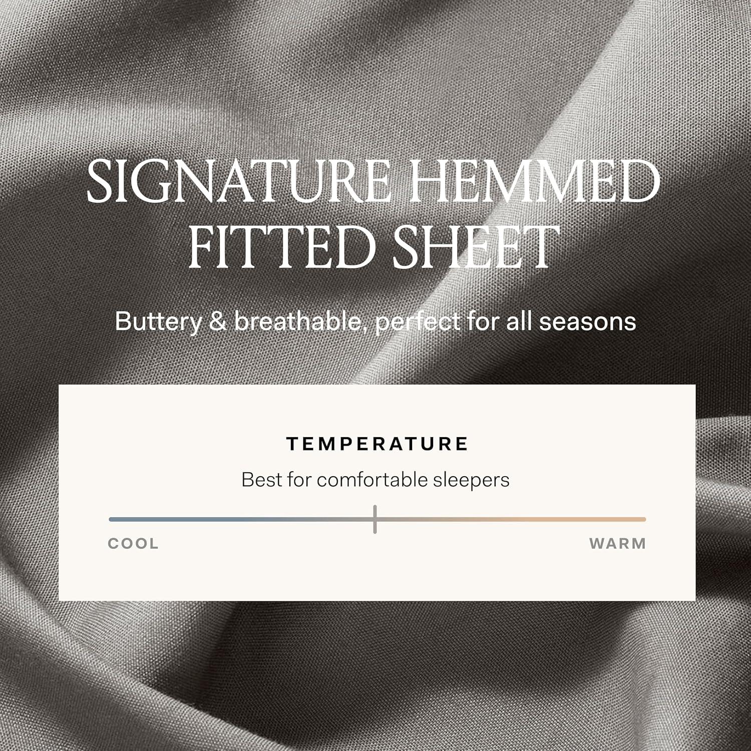 imageBoll ampamp Branch Signature Hemmed Fitted Sheet King White 100 Organic Cotton 1 Fitted Sheet OnlyShore