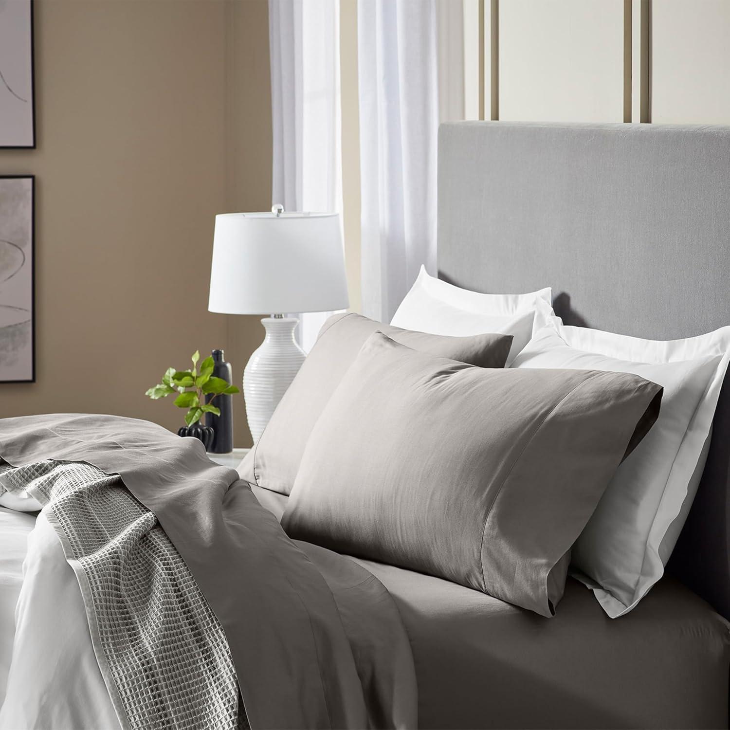 imageBoll ampamp Branch Signature Hemmed Fitted Sheet King White 100 Organic Cotton 1 Fitted Sheet OnlyStone