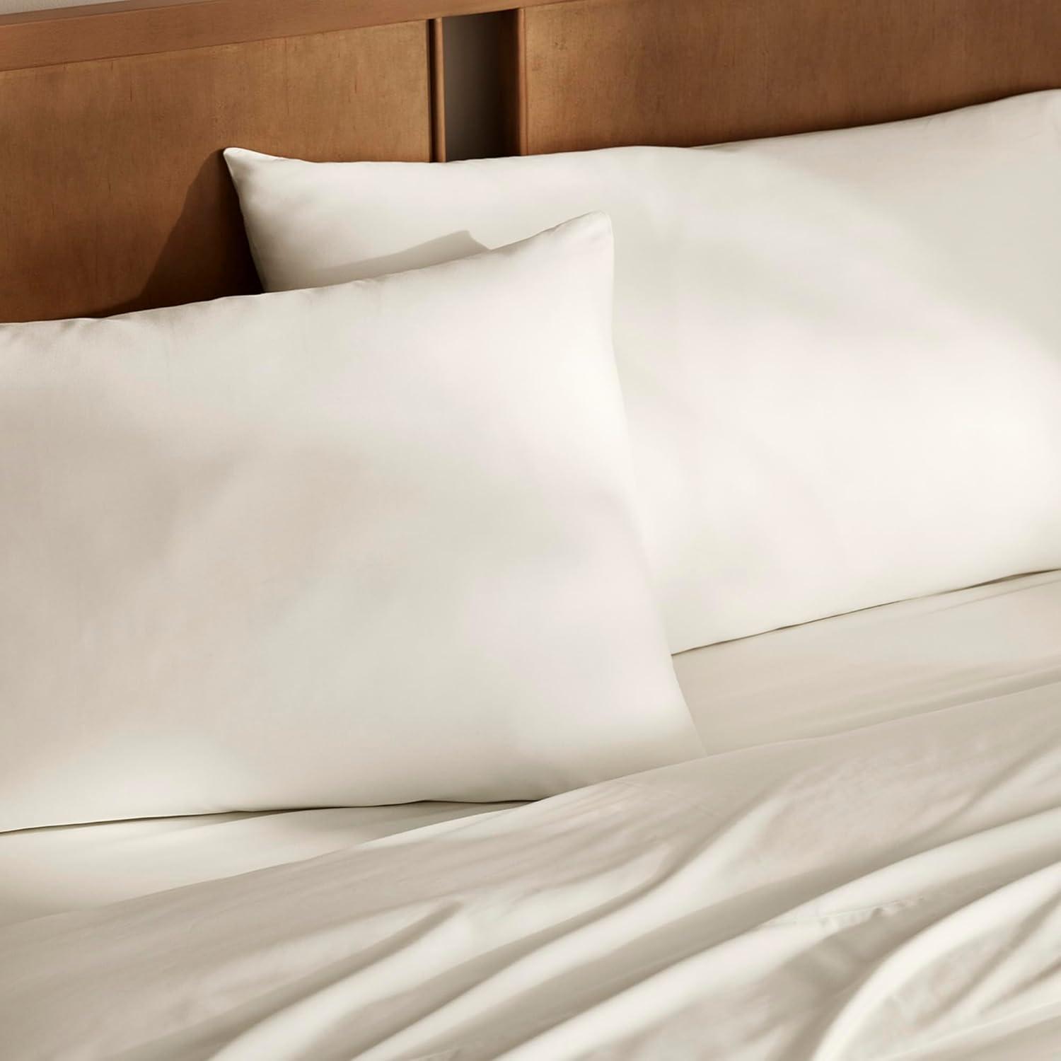 imageBoll ampamp Branch Signature Hemmed Pillowcase Set Standard White Luxury 100 Organic Cotton Buttery Soft and Breathable Softer with Every Wash 2 Pillowcases IncludedCream