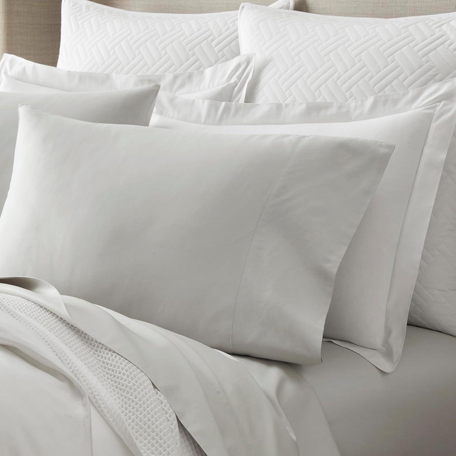 imageBoll ampamp Branch Signature Hemmed Pillowcase Set Standard White Luxury 100 Organic Cotton Buttery Soft and Breathable Softer with Every Wash 2 Pillowcases IncludedMist