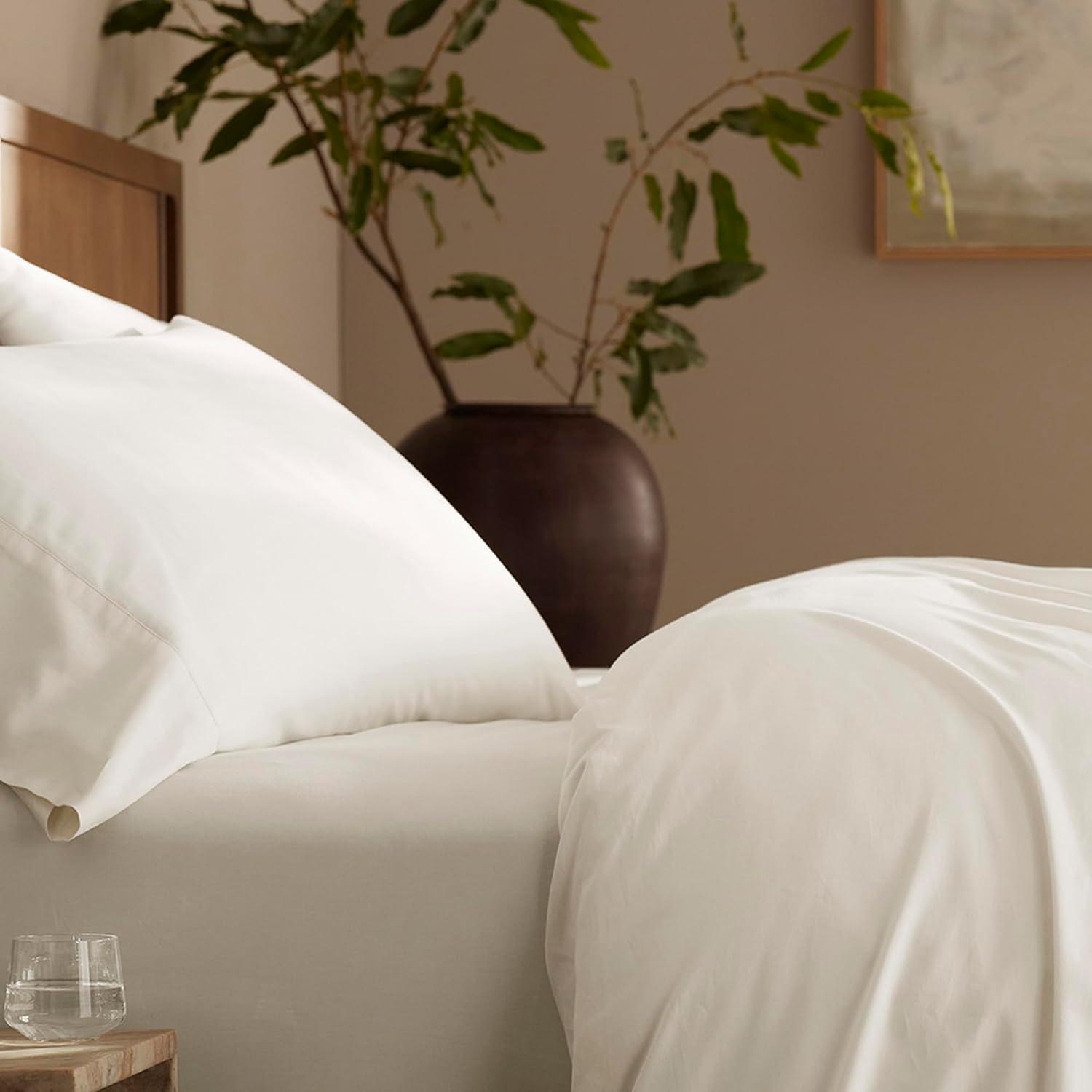 imageBoll ampamp Branch Signature Hemmed Pillowcase Set Standard White Luxury 100 Organic Cotton Buttery Soft and Breathable Softer with Every Wash 2 Pillowcases IncludedCream