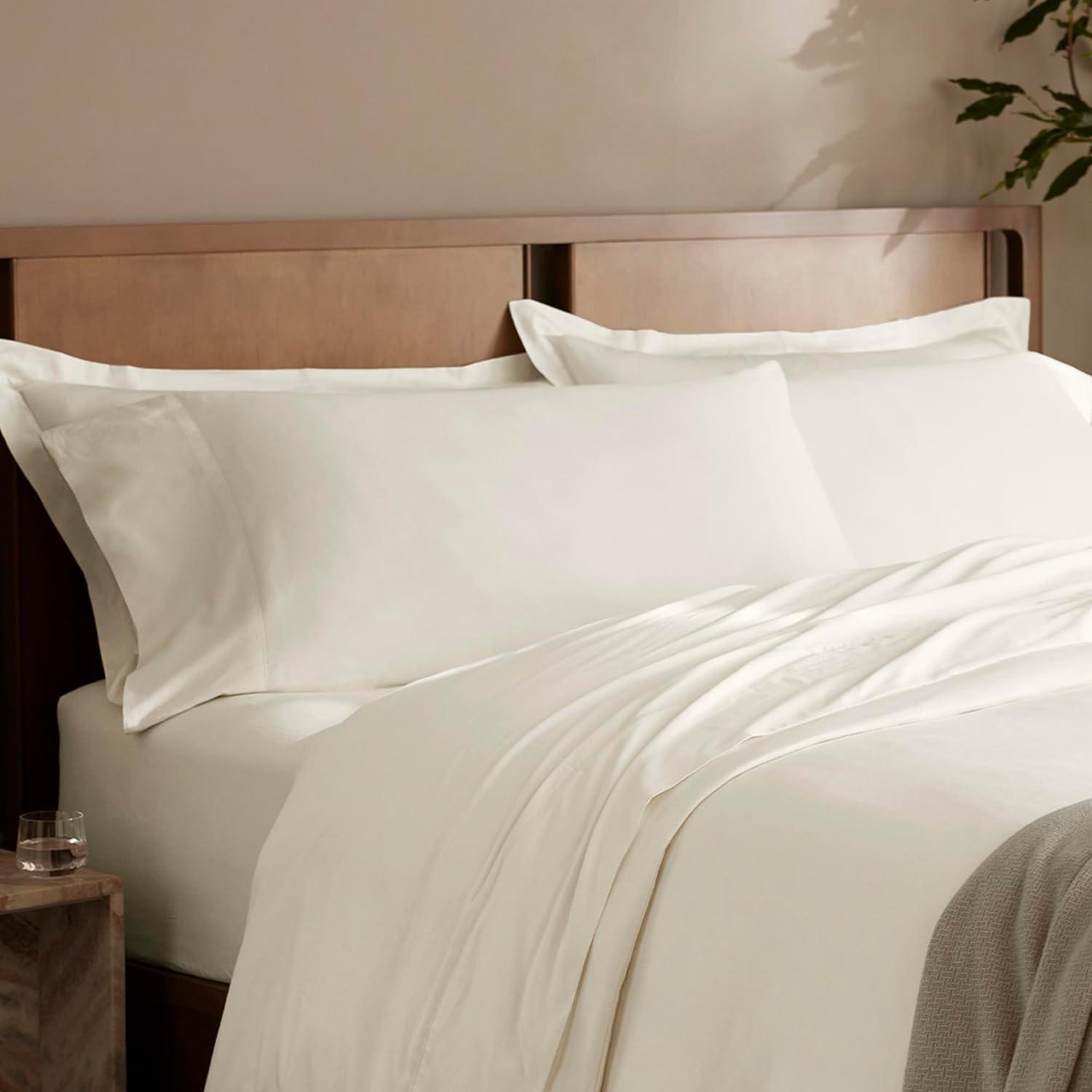 imageBoll ampamp Branch Signature Hemmed Pillowcase Set Standard White Luxury 100 Organic Cotton Buttery Soft and Breathable Softer with Every Wash 2 Pillowcases IncludedCream