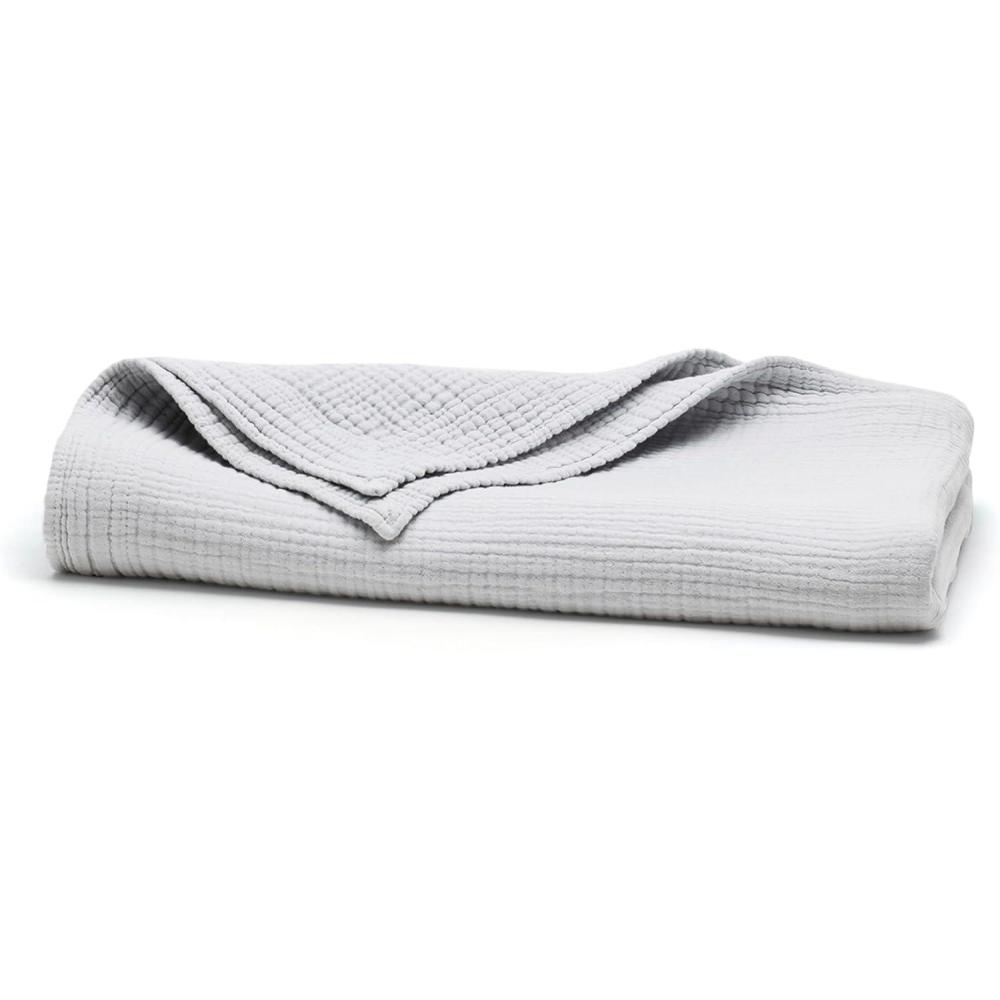 imageBOLL ampamp BRANCH Dream Throw Blanket One Size White Luxury 100 Organic Cotton Soft Lightweight and Breathable CloudLike Touch 50x70 InchesSky