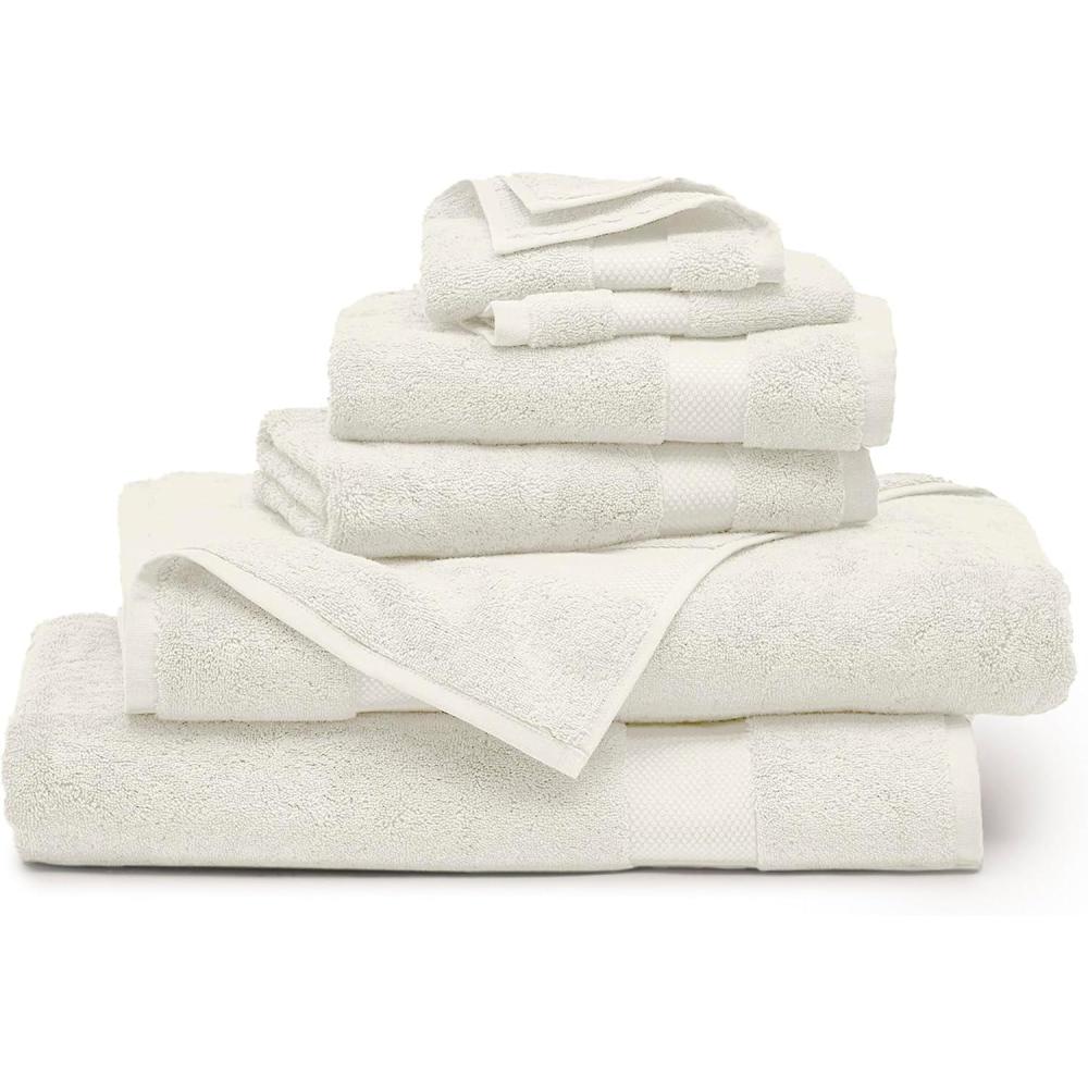 imageBOLL ampamp BRANCH Plush Bath Towel Set Shore 6 Piece Includes 2 Bath Towels 2 Hand Towels ampamp 2 Washcloths 100 Organic Cotton Ultra Soft ampamp Luxurious Quick AbsorbingCream