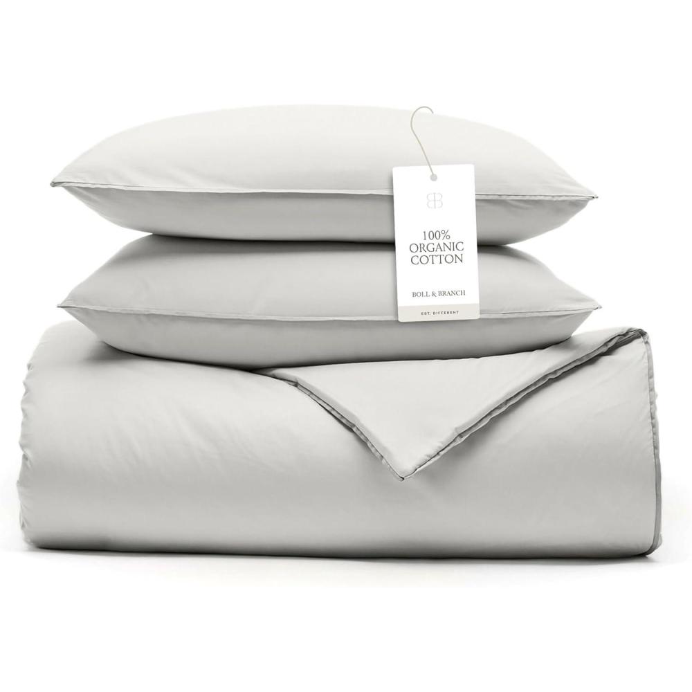 imageBOLL ampamp BRANCH Signature Comforter Set  KingCal King White  Duvet Insert and Cover in One Layer  Luxury Organic Cotton Down Alternative Hypoallergenic AllSeason  1 Comforter and 2 ShamsMist