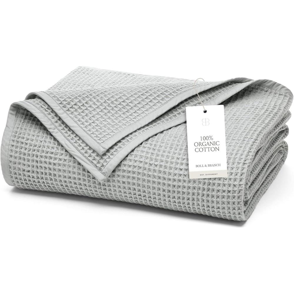 imageBOLL ampamp BRANCH Waffle Bed Blanket KingCal King Shore Luxury 100 Organic Cotton Soft Lightweight and Breathable Textured Waffle Weave DesignShore