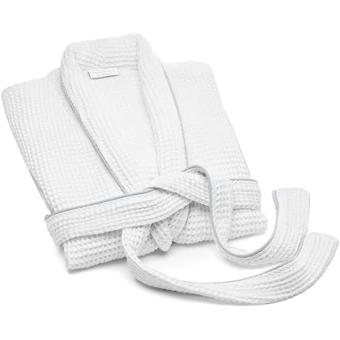 imageBOLL ampamp BRANCH Waffle Robe 100 Organic Cotton Ultra Soft Lightweight and Breathable UnisexWhiteShore