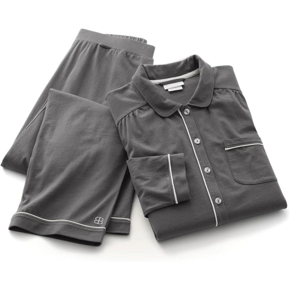 imageBOLL ampamp BRANCH Womens Soft Knit Short Sleeve ampamp Pants Pajama SetNight