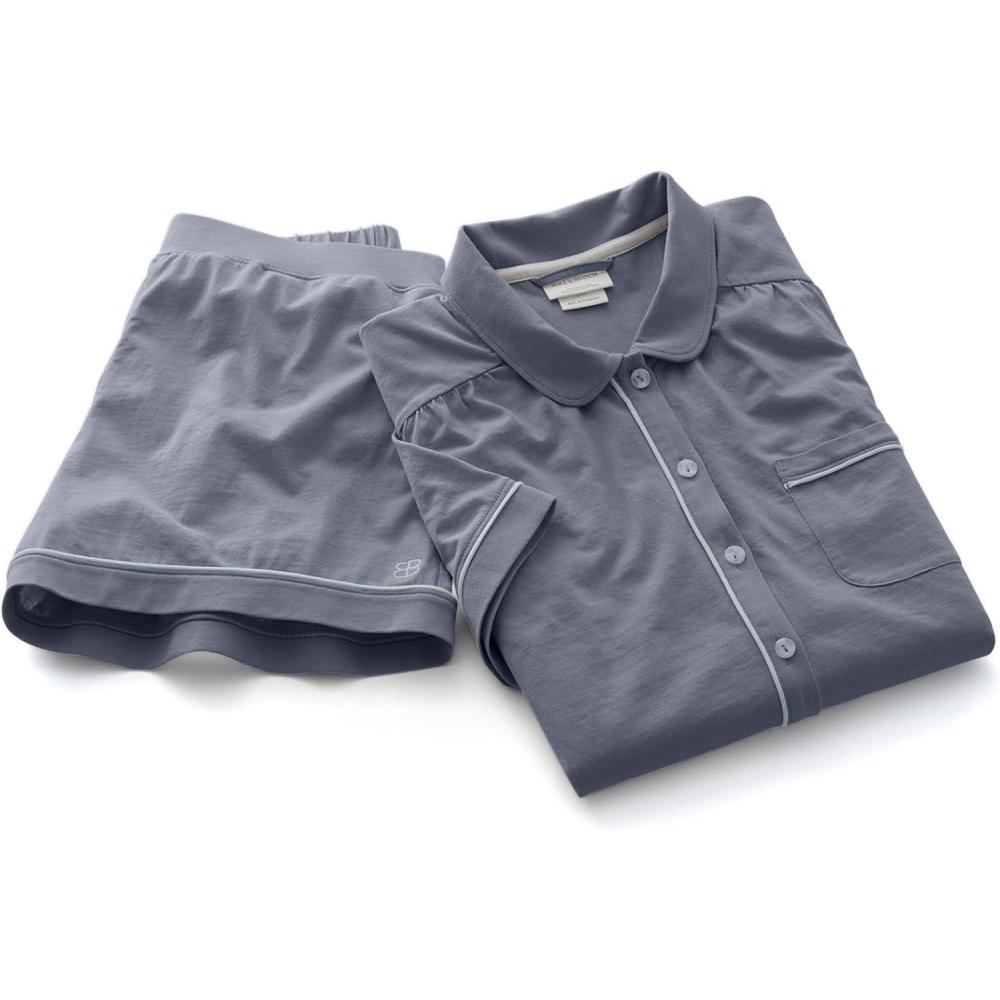 imageBOLL ampamp BRANCH Womens Soft Knit Short Sleeve ampamp Shorts Pajama SetMineral