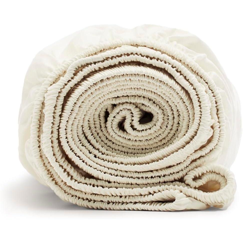 imageBoll ampamp Branch Signature Hemmed Fitted Sheet King White 100 Organic Cotton 1 Fitted Sheet OnlyCream