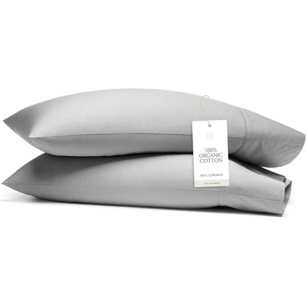 imageBoll ampamp Branch Signature Hemmed Pillowcase Set  Standard White  Luxury 100 Organic Cotton  Buttery Soft and Breathable  Softer with Every Wash  2 Pillowcases IncludedShore
