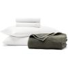 imageBOLL ampamp BRANCH Waffle and Signature Prime Exclusive Bundle  1 Sheet Set White Queen  1 Waffle Blanket Juniper FullQueen 100 Organic Luxury Cotton Brand