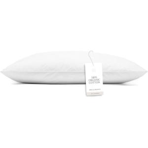 BOLL & BRANCH Down Alternative Pillow – Soft, Standard – Cooling Shell – Hypoallergenic Primaloft Luxury Down Alternative Fill – Superior Support(Standard (Firm Density))