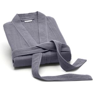 BOLL & BRANCH Dream Robe – 100% Organic Cotton – Ultra Soft, Lightweight, Breathable, and Pre Shrunk – Unisex(Mineral)