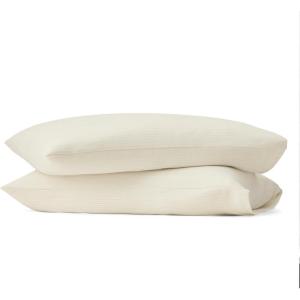 BOLL & BRANCH Flannel Fine Line Stripe Pillowcase Set – King, Cream/Oak – Luxury 100% Organic Cotton – 2 Pillowcases Included – Velvety Soft, Warm & Breathable for Every Season(Cream/Oak)